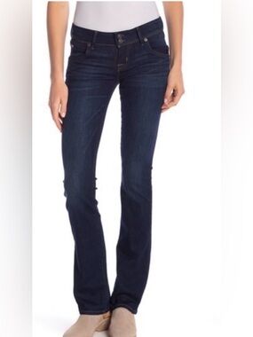Hudson Beth Baby Bootcut Jeans Dark Wash Low Rise Double Button 24